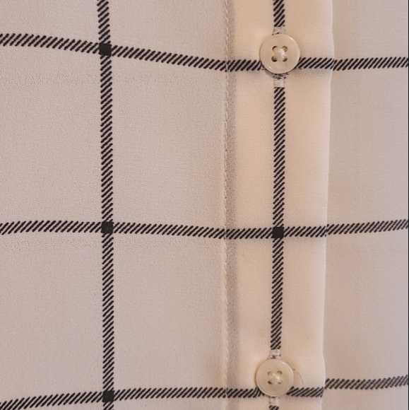 Banana Republic Button-up Blouse (sz L, ivory/blk) - Picture 4 of 5